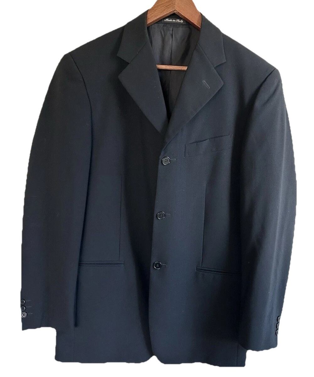 Pal Zileri Mens 38R Black Wool Blazer Sport Coat 3 Button Made Italy 48 EU